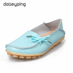 New Moccasins Women Flats 2019 Autumn Woman Loafers Genuine Leather Female Shoes Slip On Ballet Bowtie Women's Shoe Size 35-44